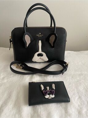kate spade Ma Cherie Antoine large lane French bulldog purse and wallet set